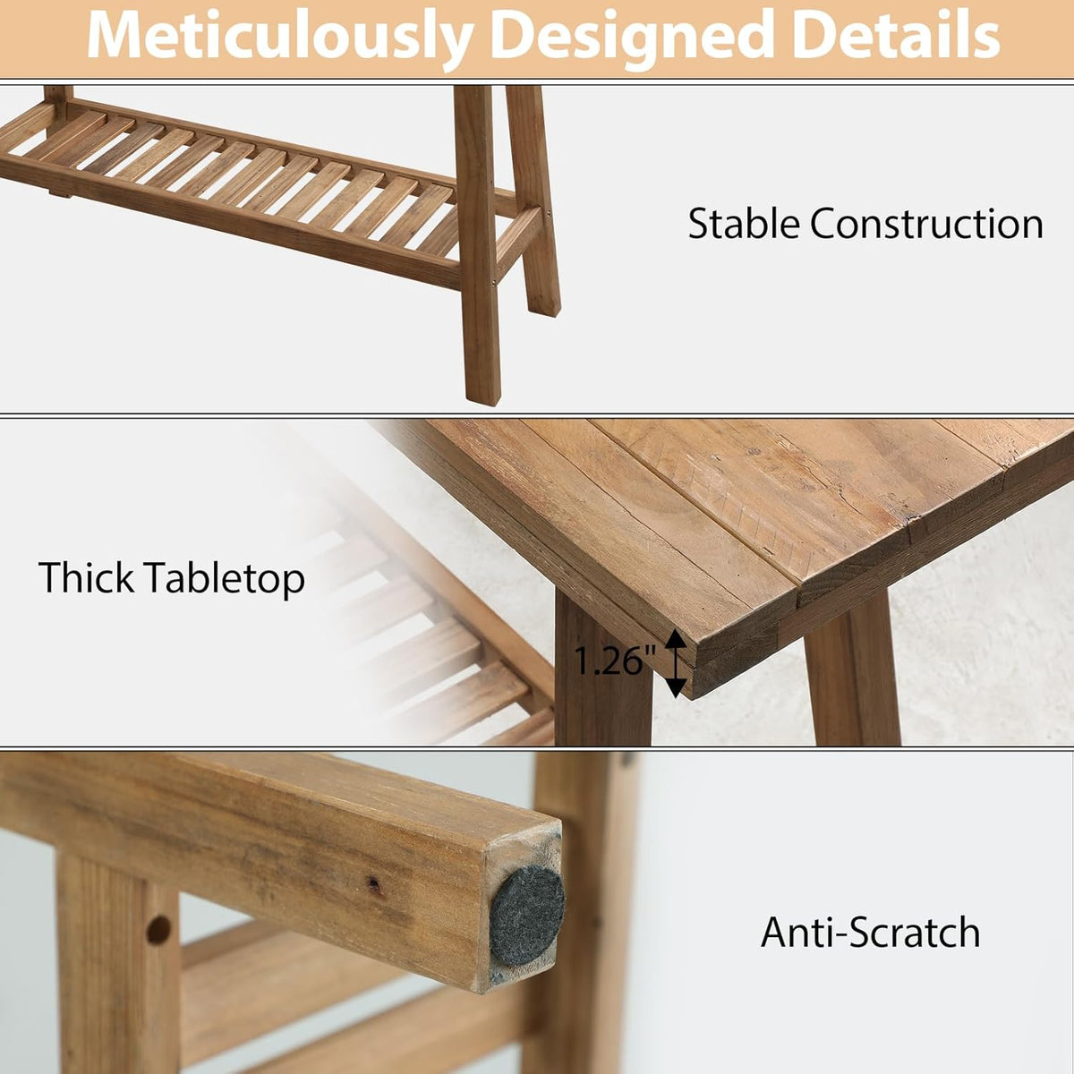 Console Table (Wood Console Table with Lower Shelf)