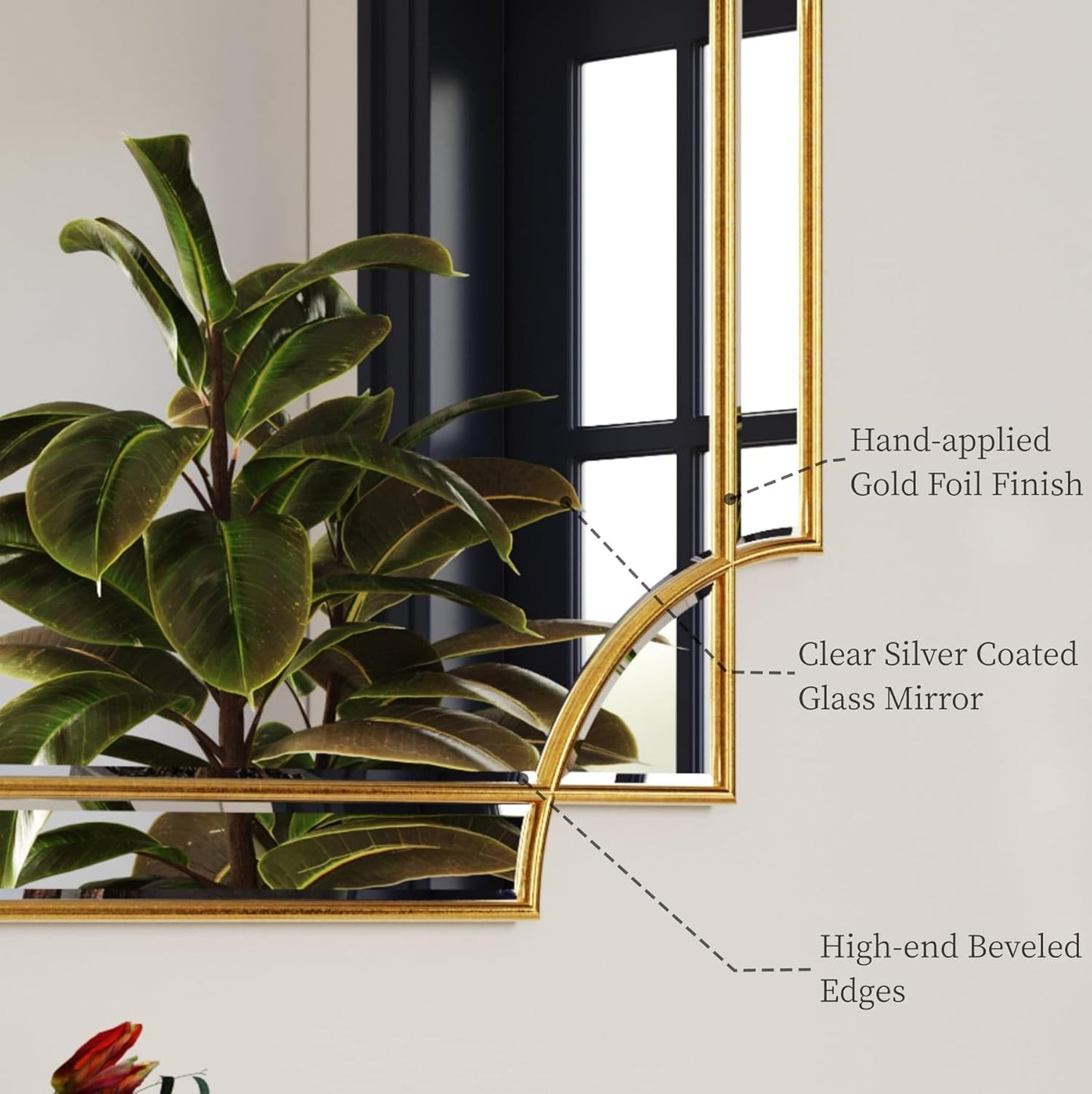 Rectangular Gold Framed Mirror