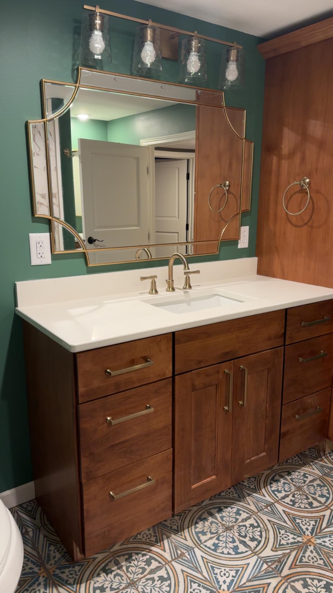 Rectangular Gold Framed Mirror