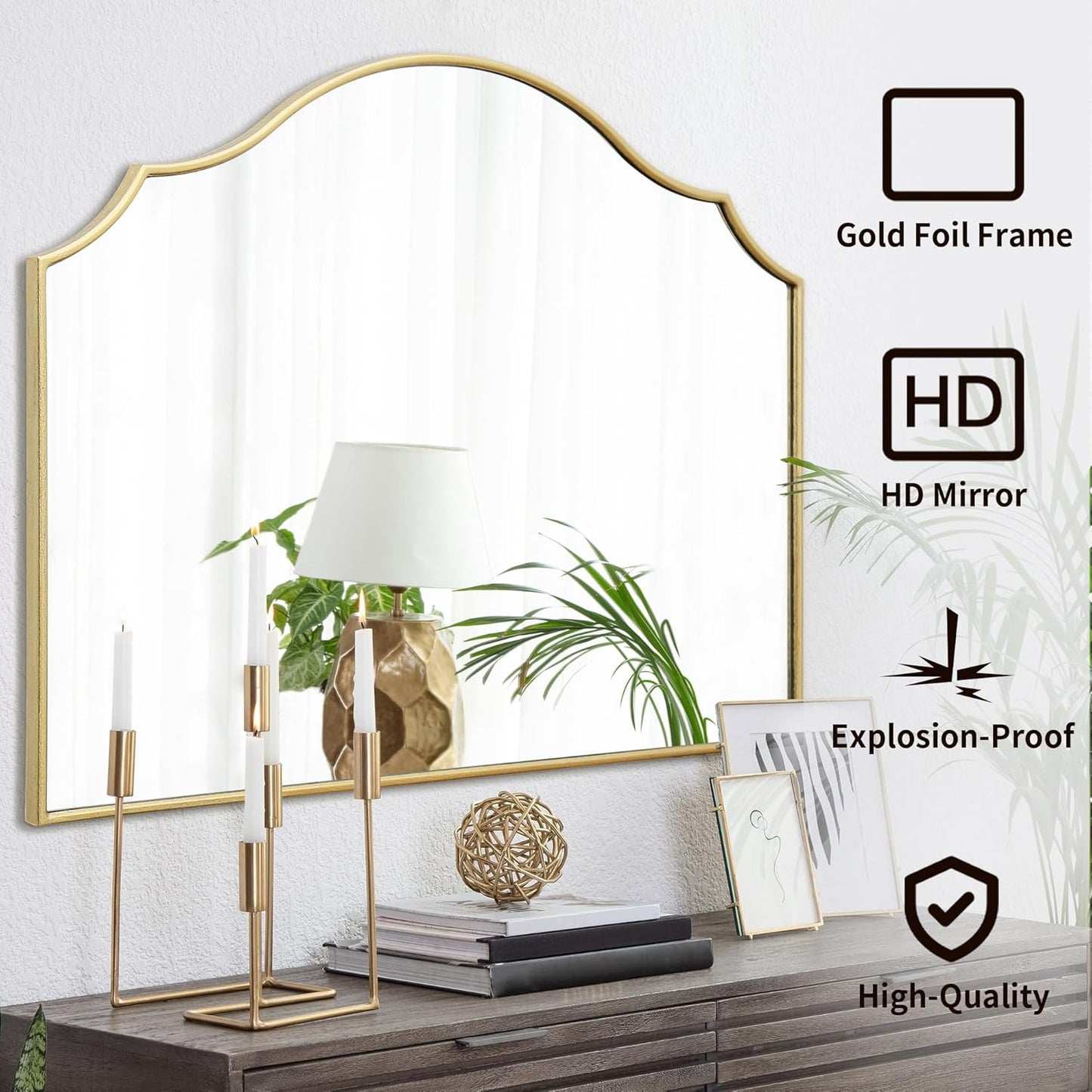 Soft Arch Gold Mirror